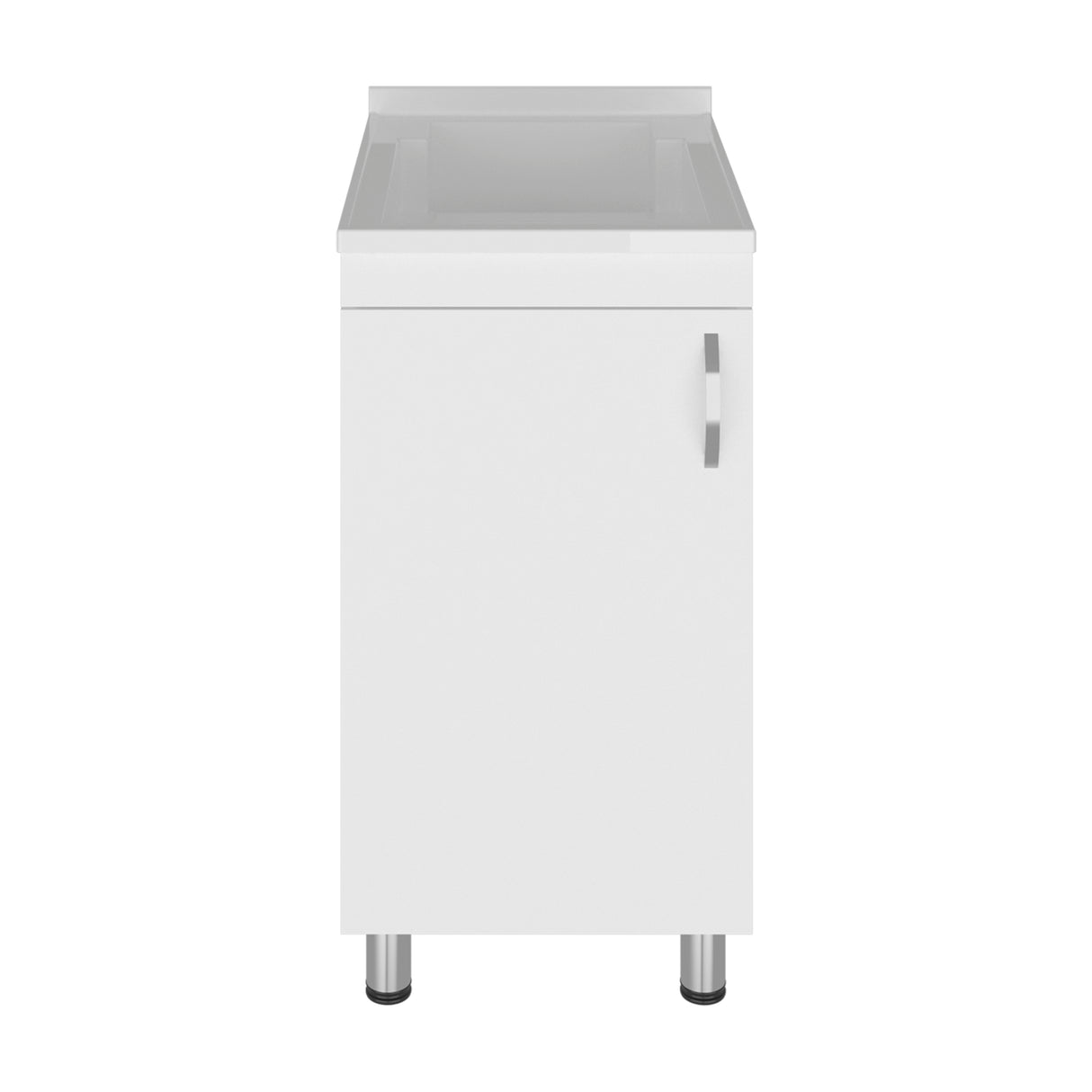 Slee Compact Utility Sink Cabinet with Storage and Metal Legs for Laundry Room