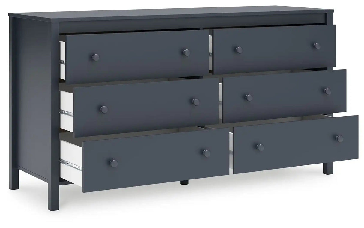 Simmenfort - Six Drawer Dresser - Navy Blue - Best Buy Furniture