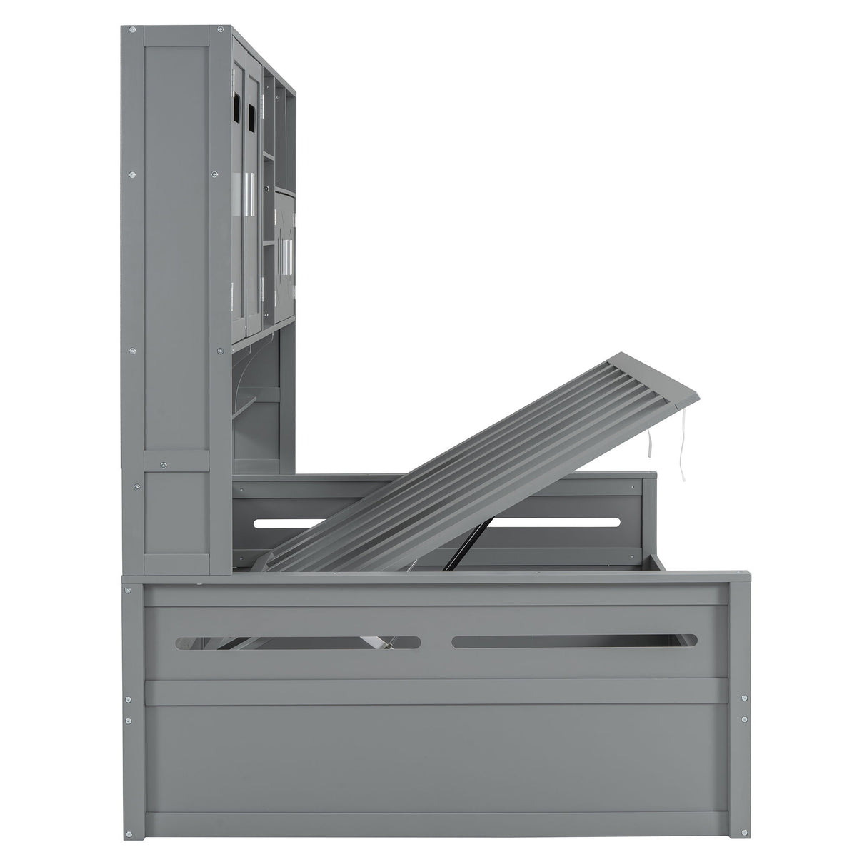 Daybed With All-In-One Cabinet And Shelf