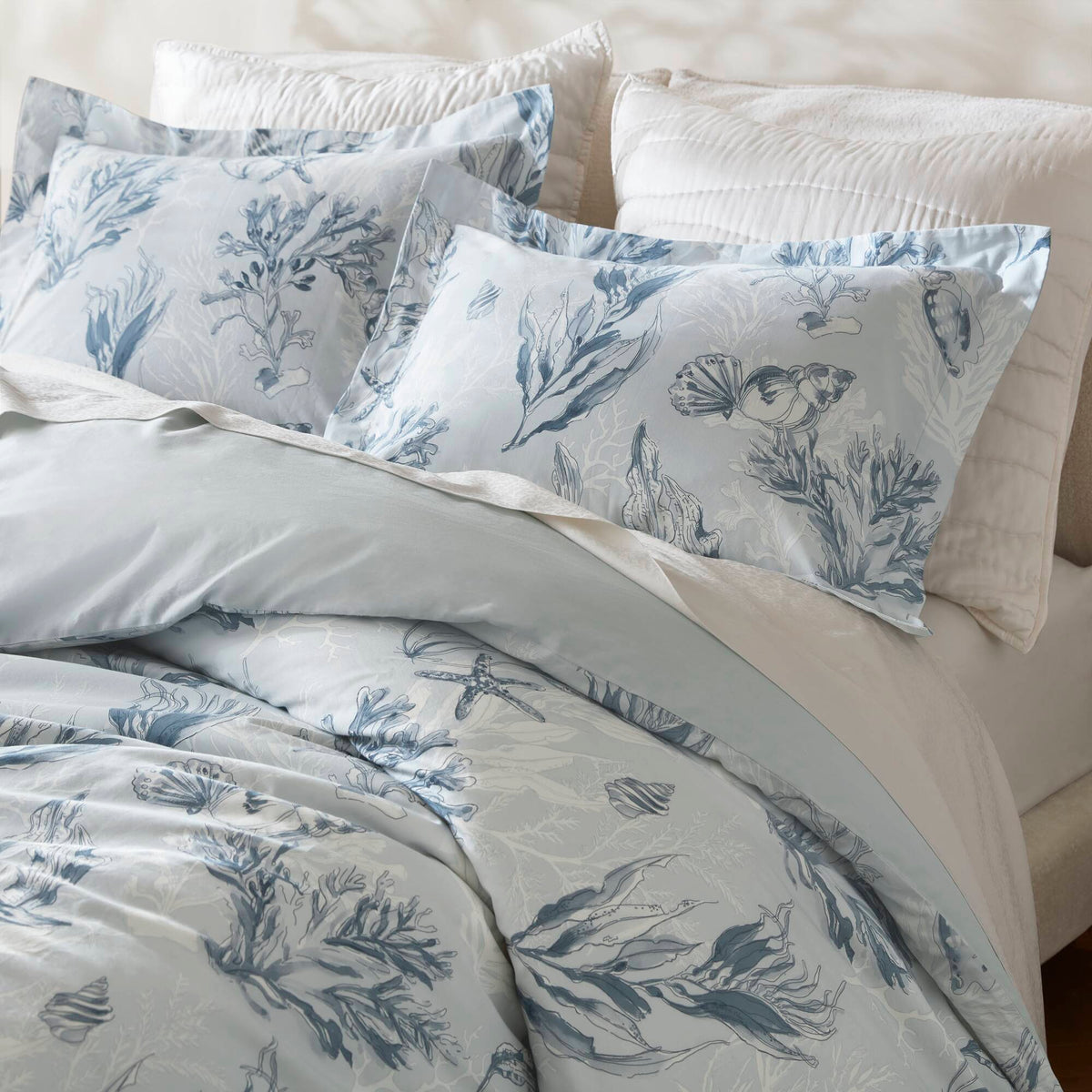 King 100% Cotton Sateen Duvet Cover Set - Navy/Blue