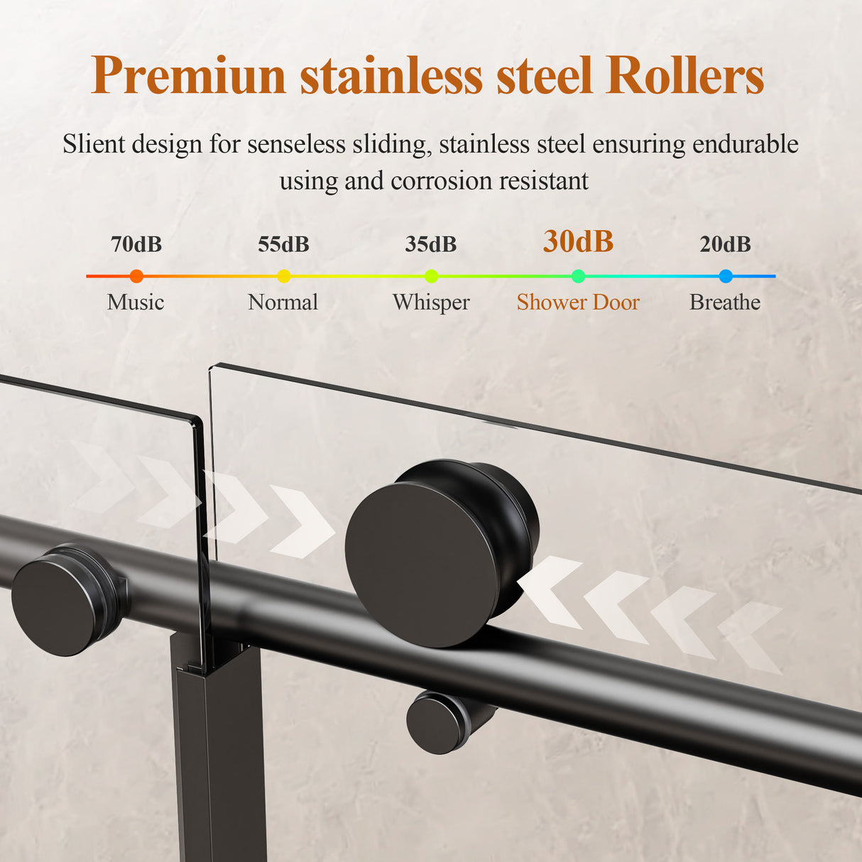 56-60" W x 76" H Stainless Steel Frameless Sliding Shower Door