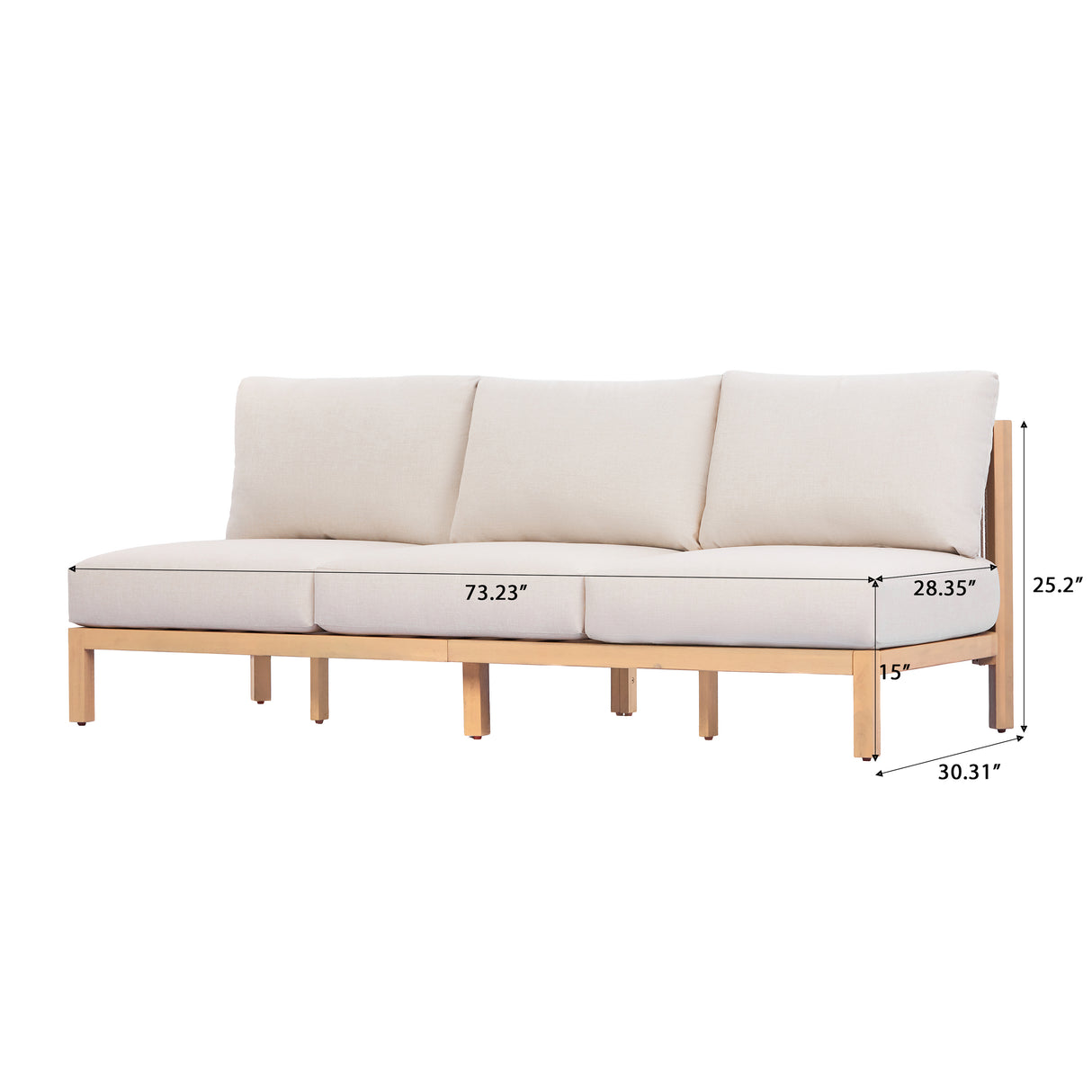 4 Piece Acacia Wood Outdoor Sofa Set with Rope-Woven Chairs