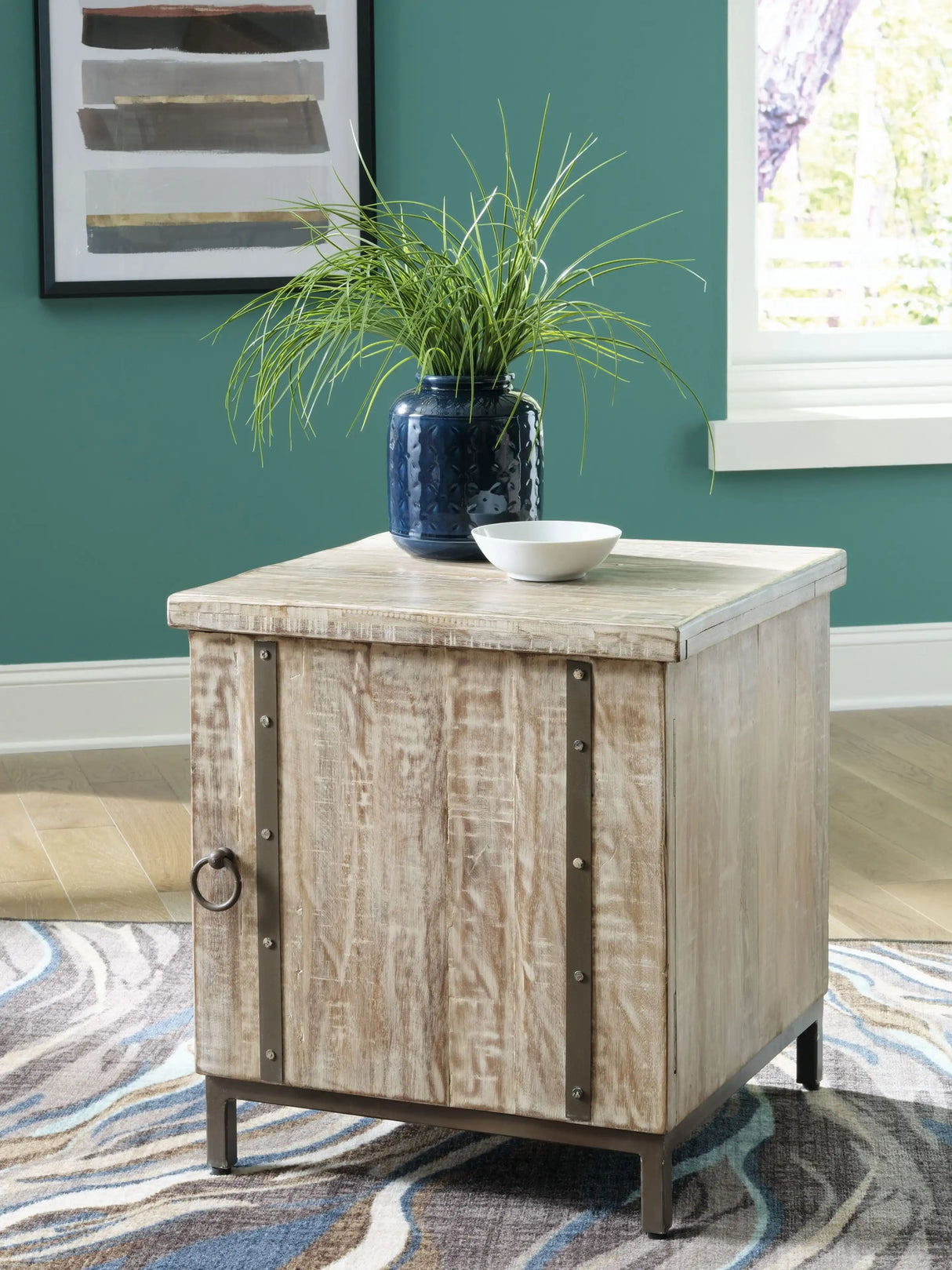 Laddford - Accent Cabinet - Shelf - Whitewash - Best Buy Furniture