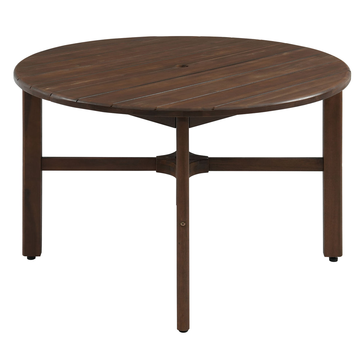 5 Piece Round Patio Table & Cushioned Armrest Chairs, Outdoor Dining Set With Umbrella Hole