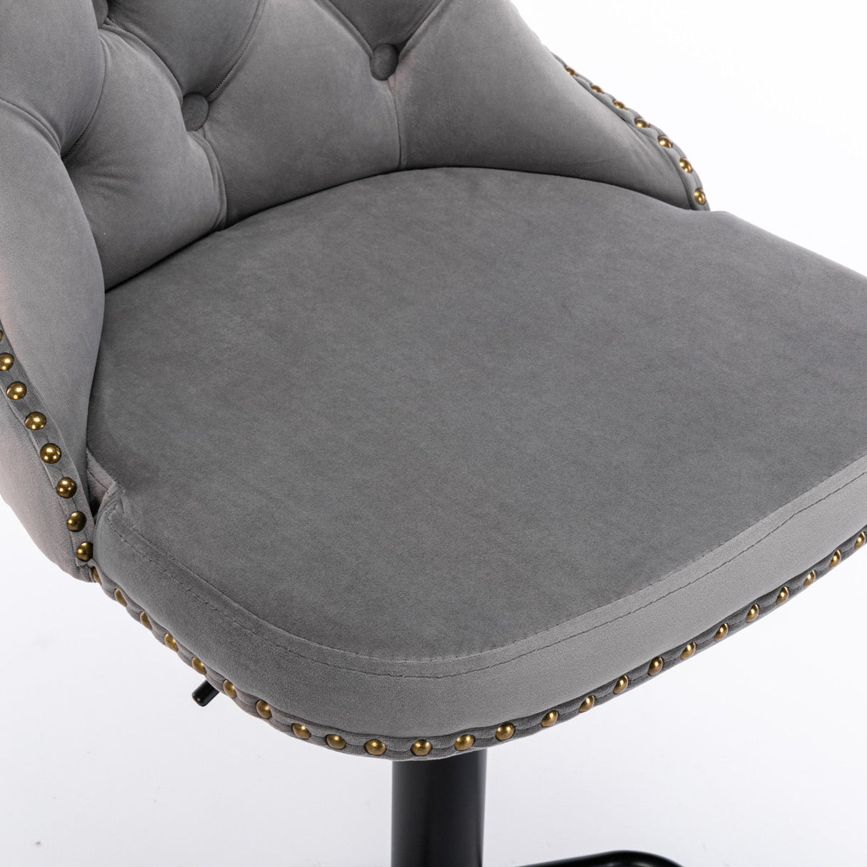 Swivel Barstools Adjusatble Seat Height, Modern Upholstered Bar Stools With Backs Comfortable Tufted For Home Pub And Kitchen Island (Set of 2)