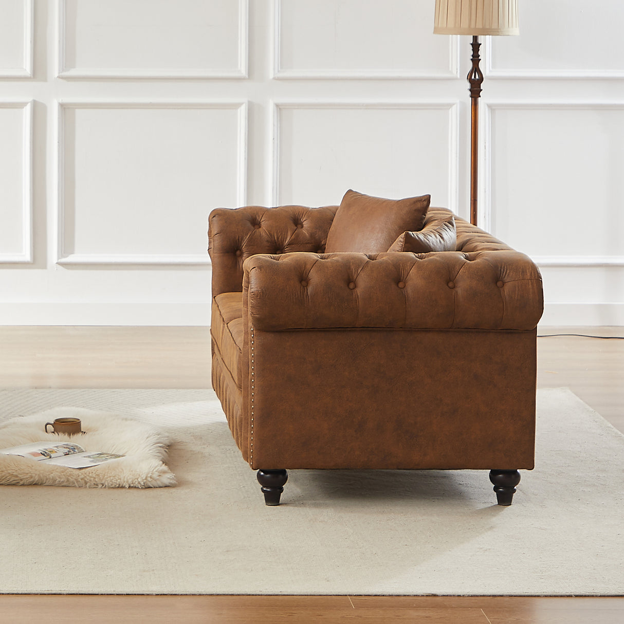FX 63.5" Contemporary Design Chesterfield Sofa