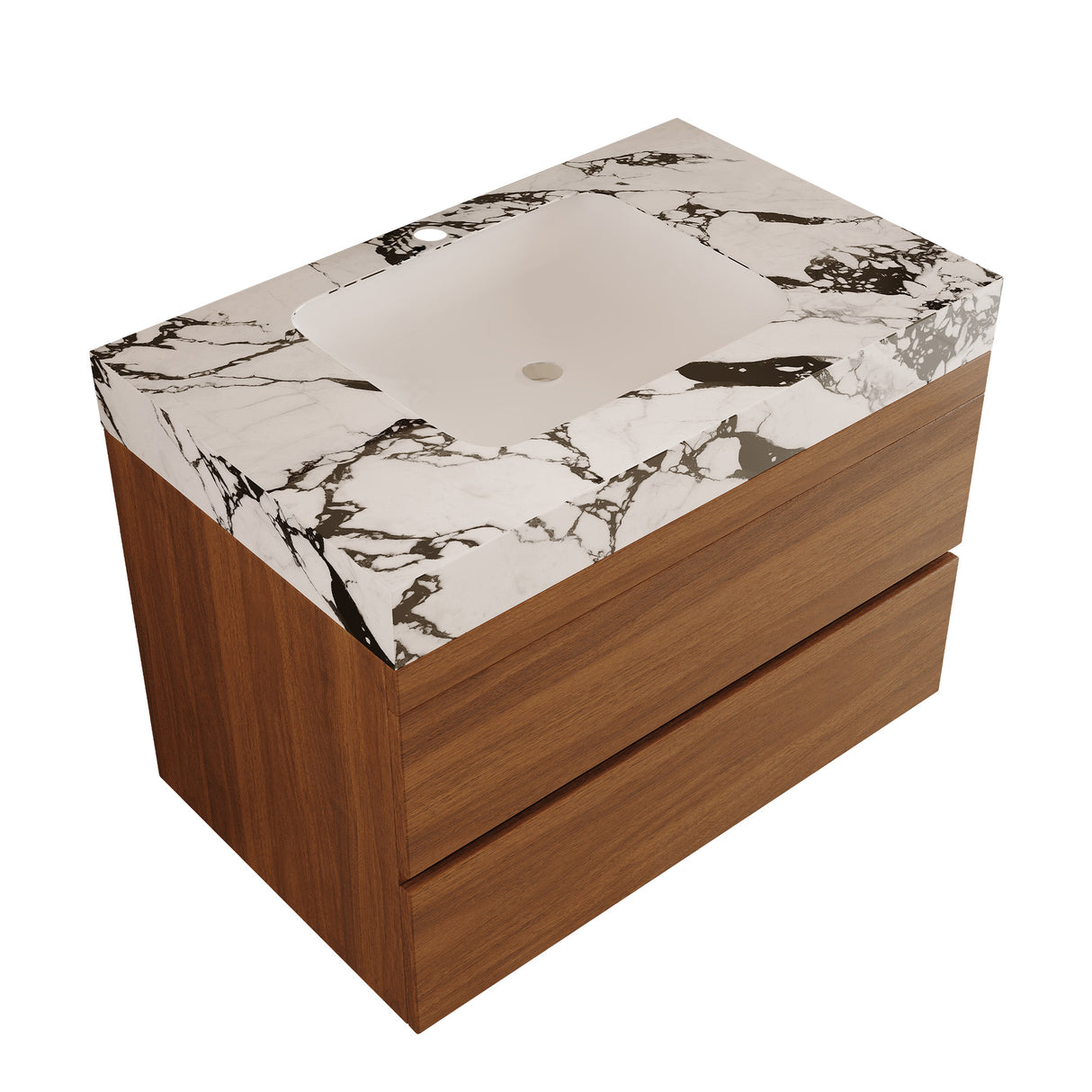 29.9" Modern Floating Bathroom Vanity with Faux Marble Top