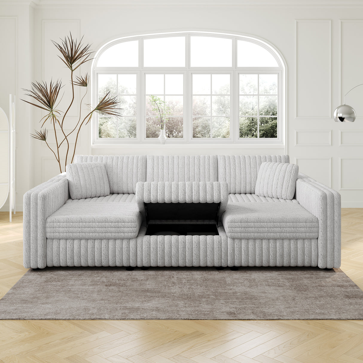 106.3" U-Shaped 6-Person Sofa with Ottoman