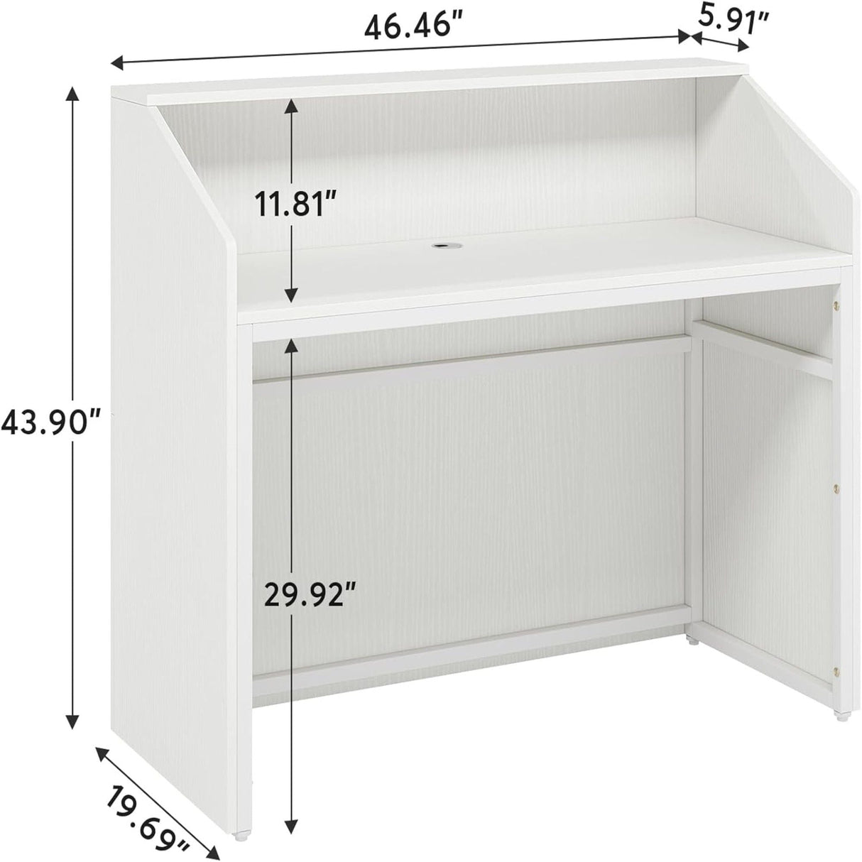Modern Reception Desk with Cable Grommet & Privacy Panels