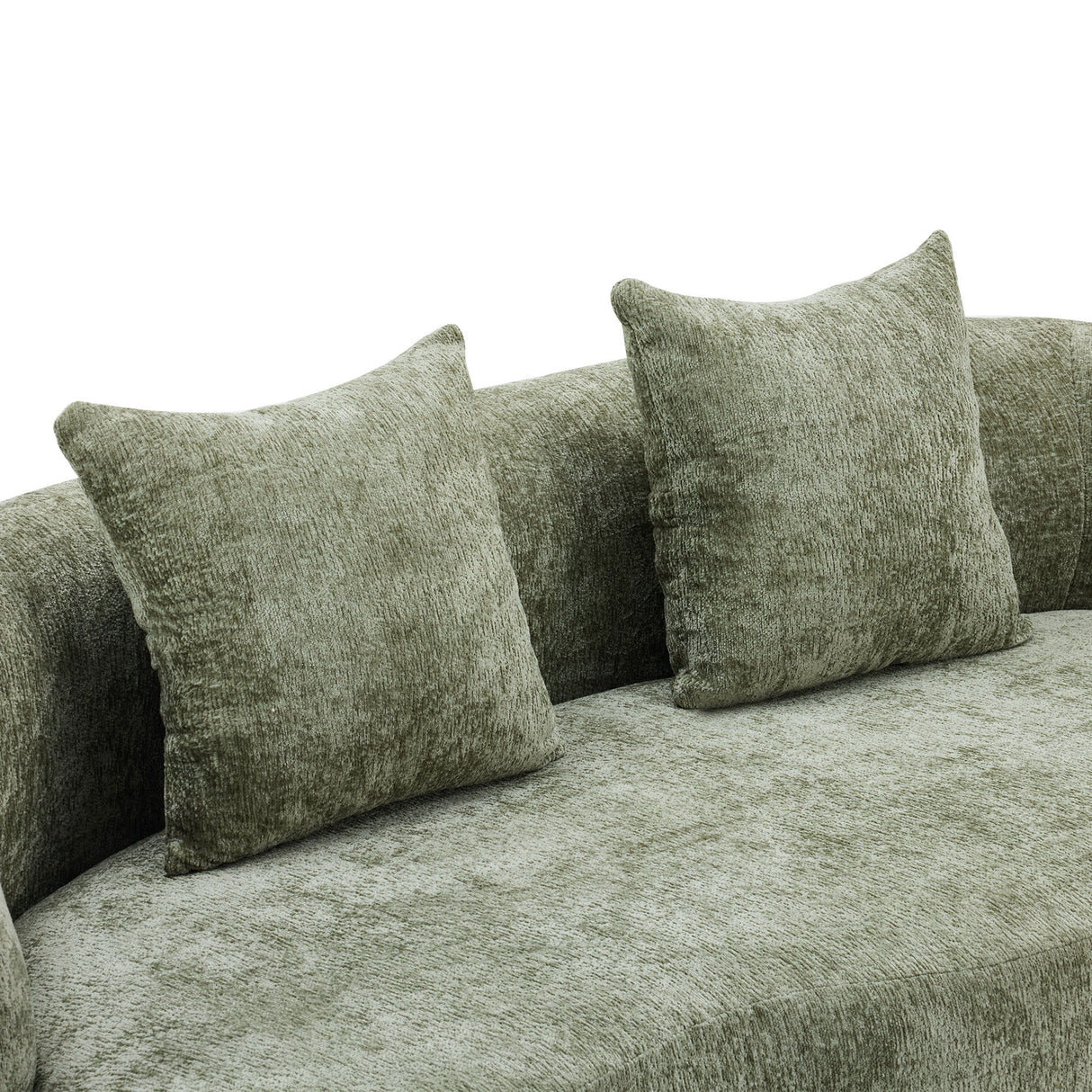 Curved Loveseat Sofa With Round Armrest