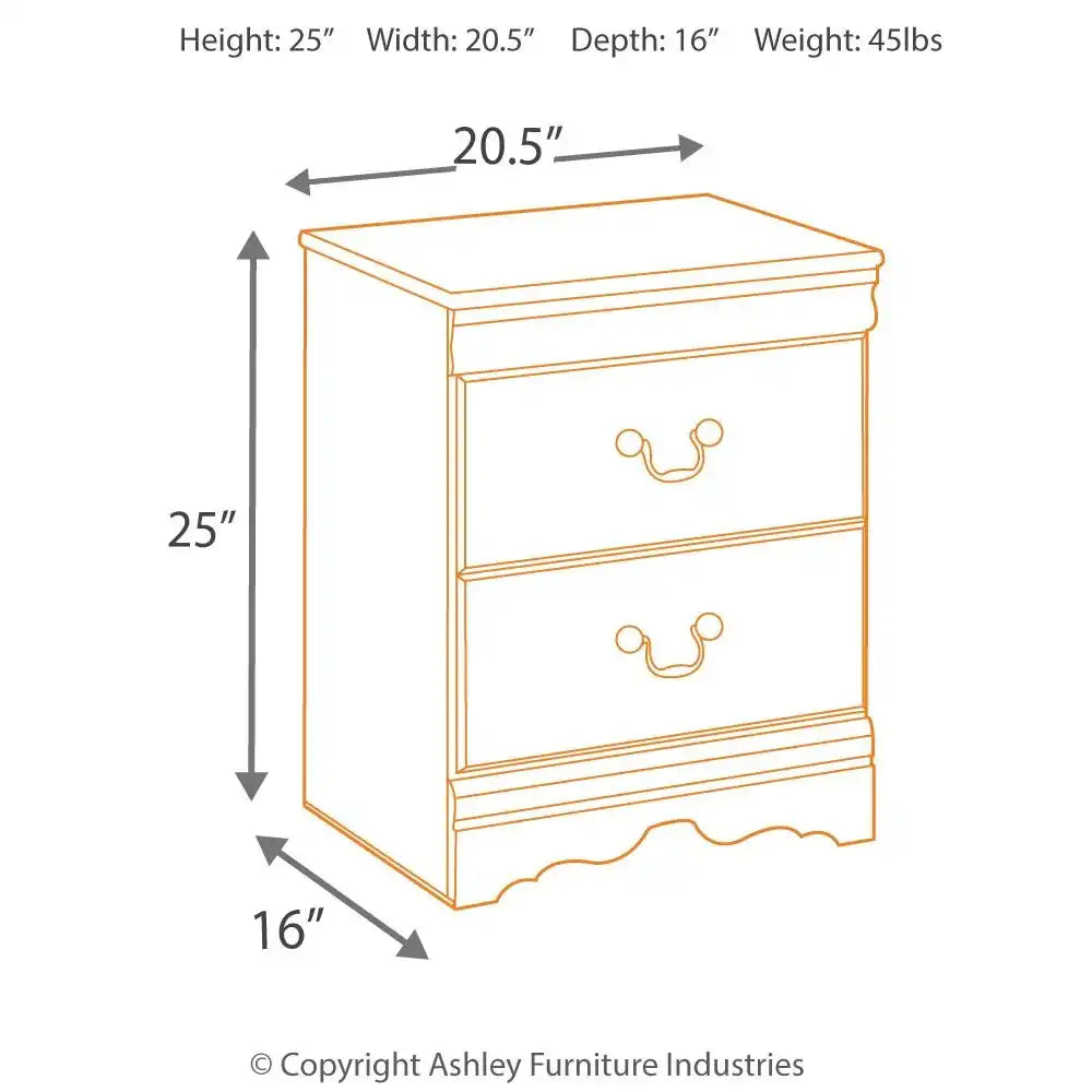 Huey Vineyard - Two Drawer Night Stand - Black