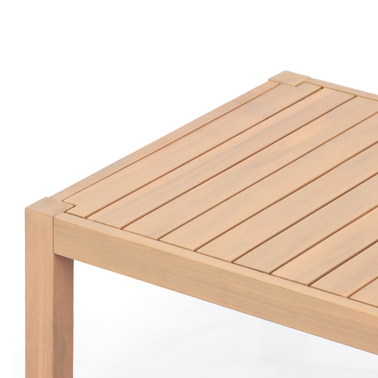 47.24" Outdoor Patio Acacia Solid Wood Coffee Table (Light Teak)