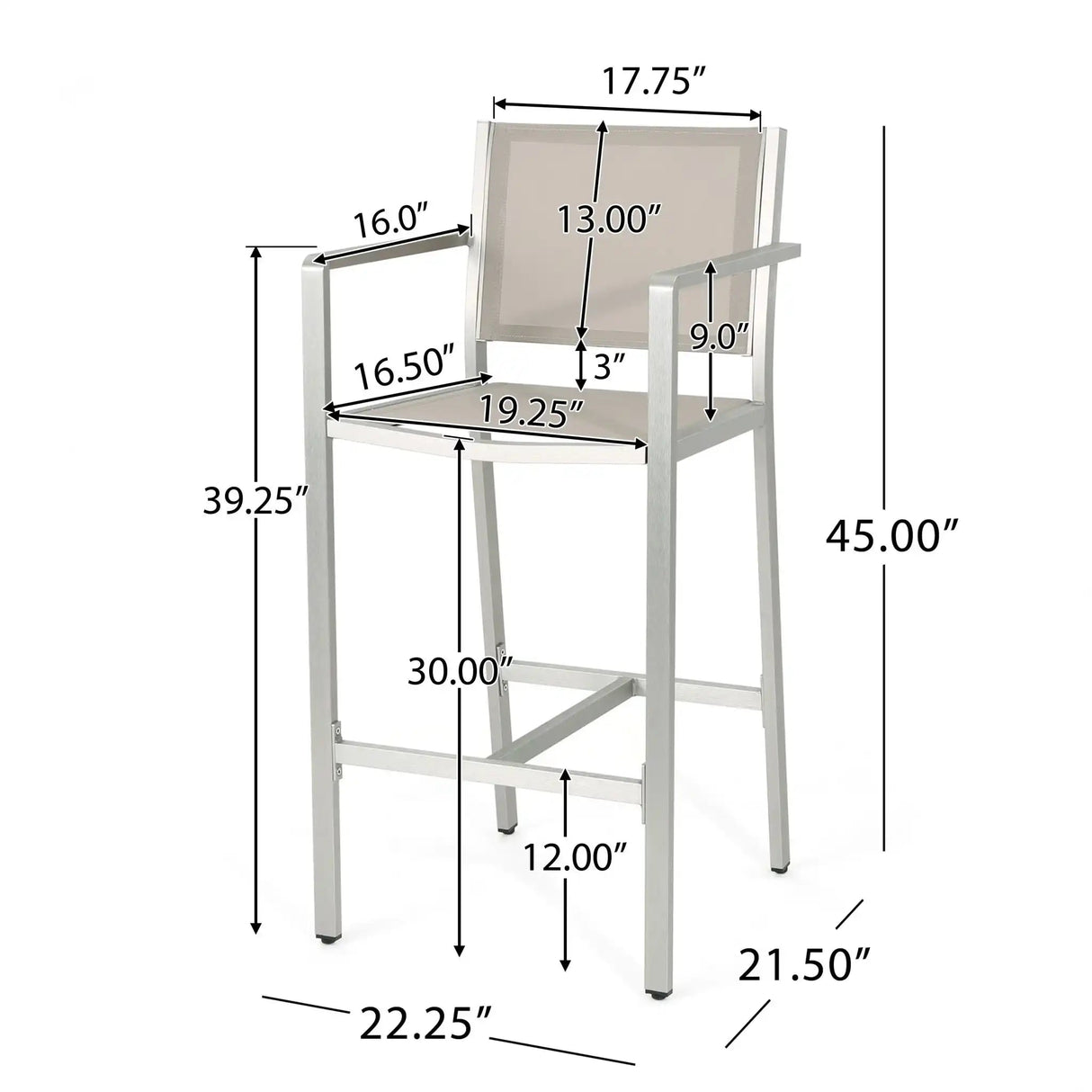 Outdoor Rust Proof Aluminum Barstools (Set of 2) - Best Buy Furniture