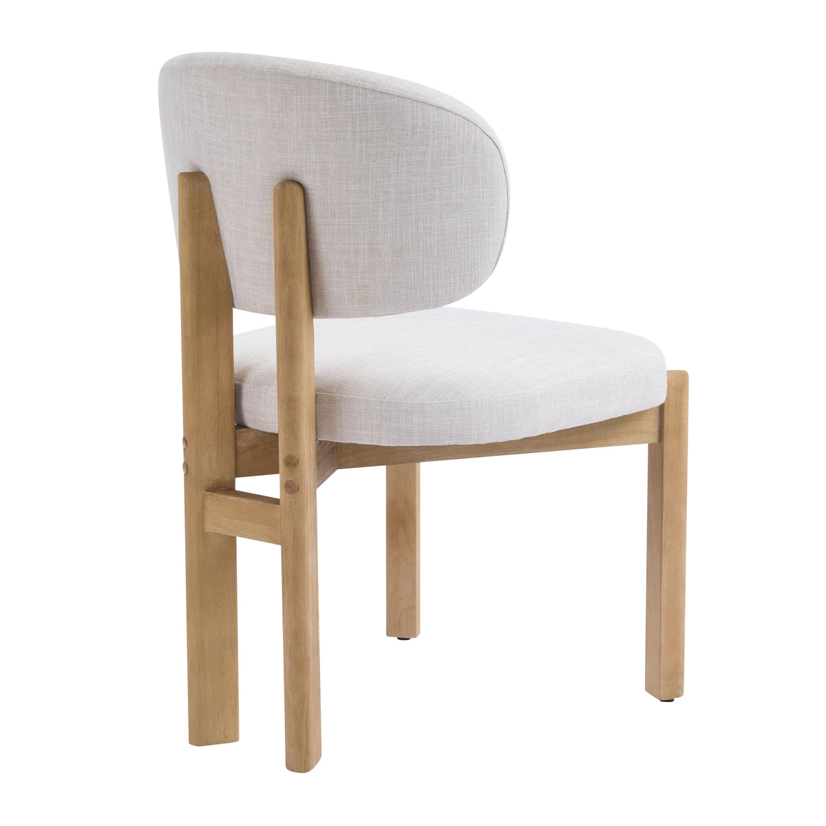 Beige Upholstered Scandinavian Dining Chair