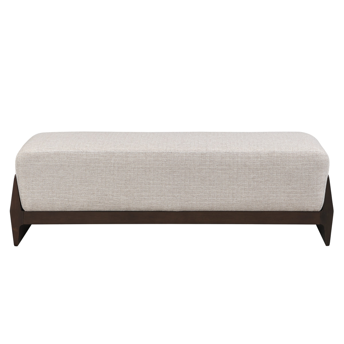 Rubber Solid Wood Bench with Thick Soft Cushions