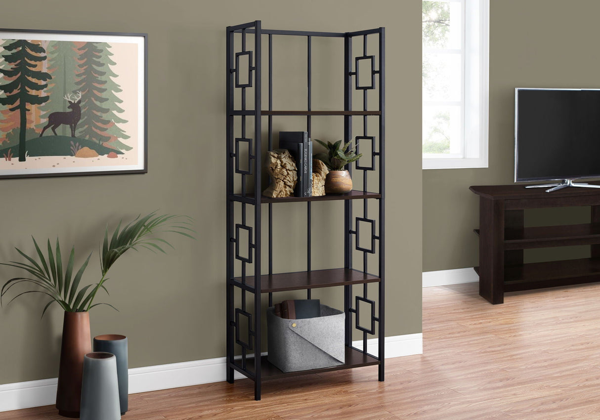 Bookshelf, Bookcase, Etagere, 4 Tier, For Office, Contemporary & Modern - Espresso - Best Buy Furniture
