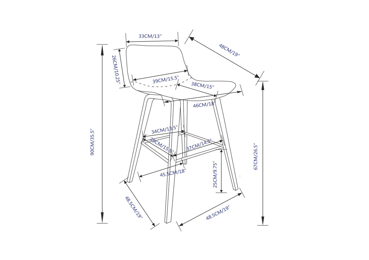 Addy - Counter Stool (Set of 2) - Distressed Brown
