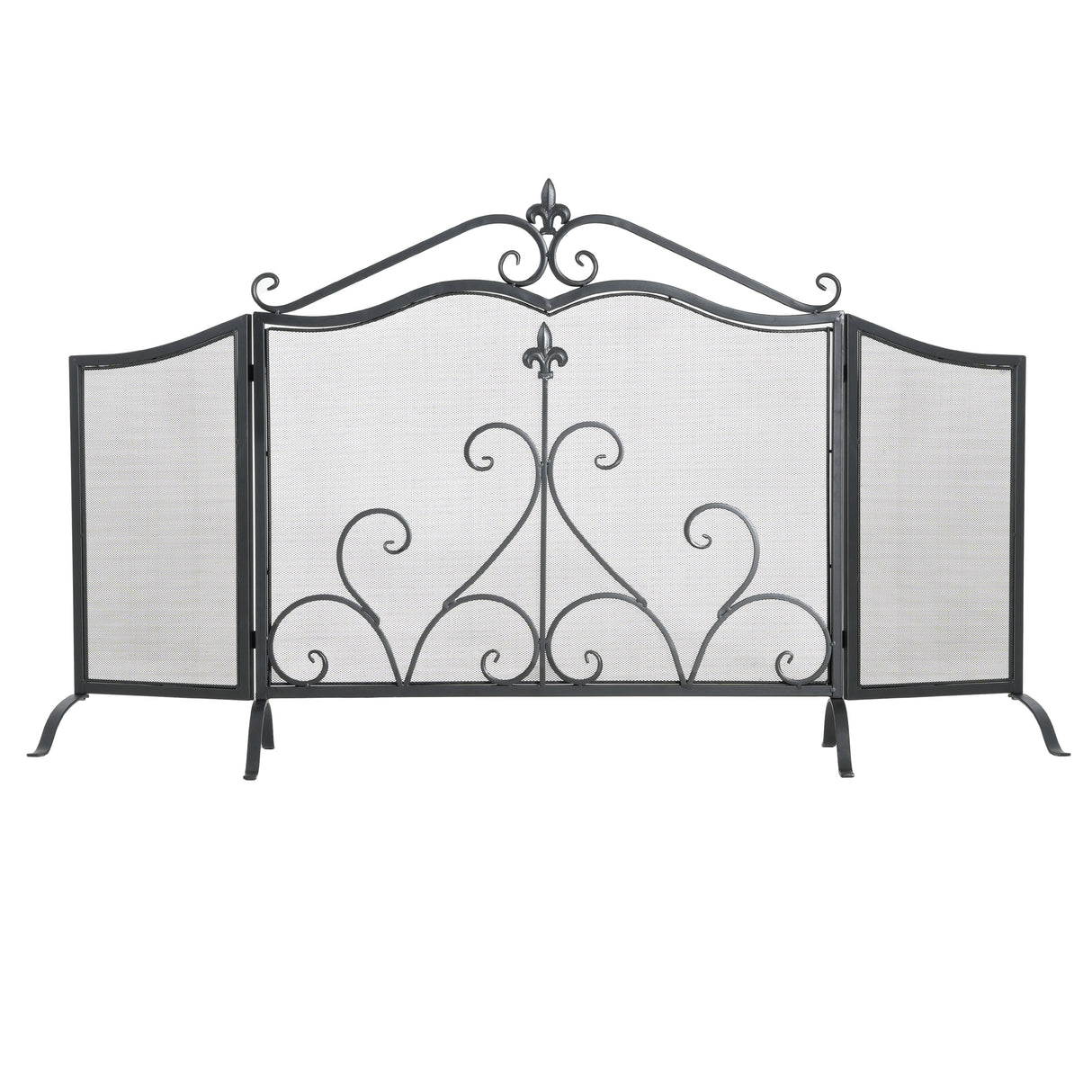 Onyx 3-Panel Iron Fireplace Screen 54" x 31.5"