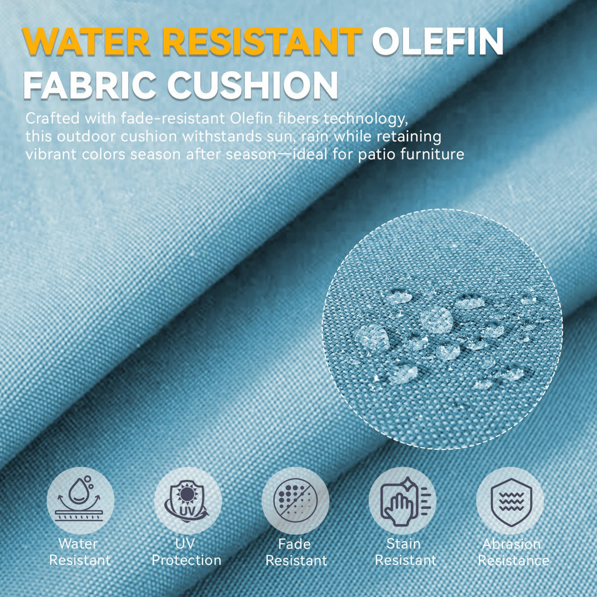 Waterproof Outdoor Cushion Set - 6" Thick