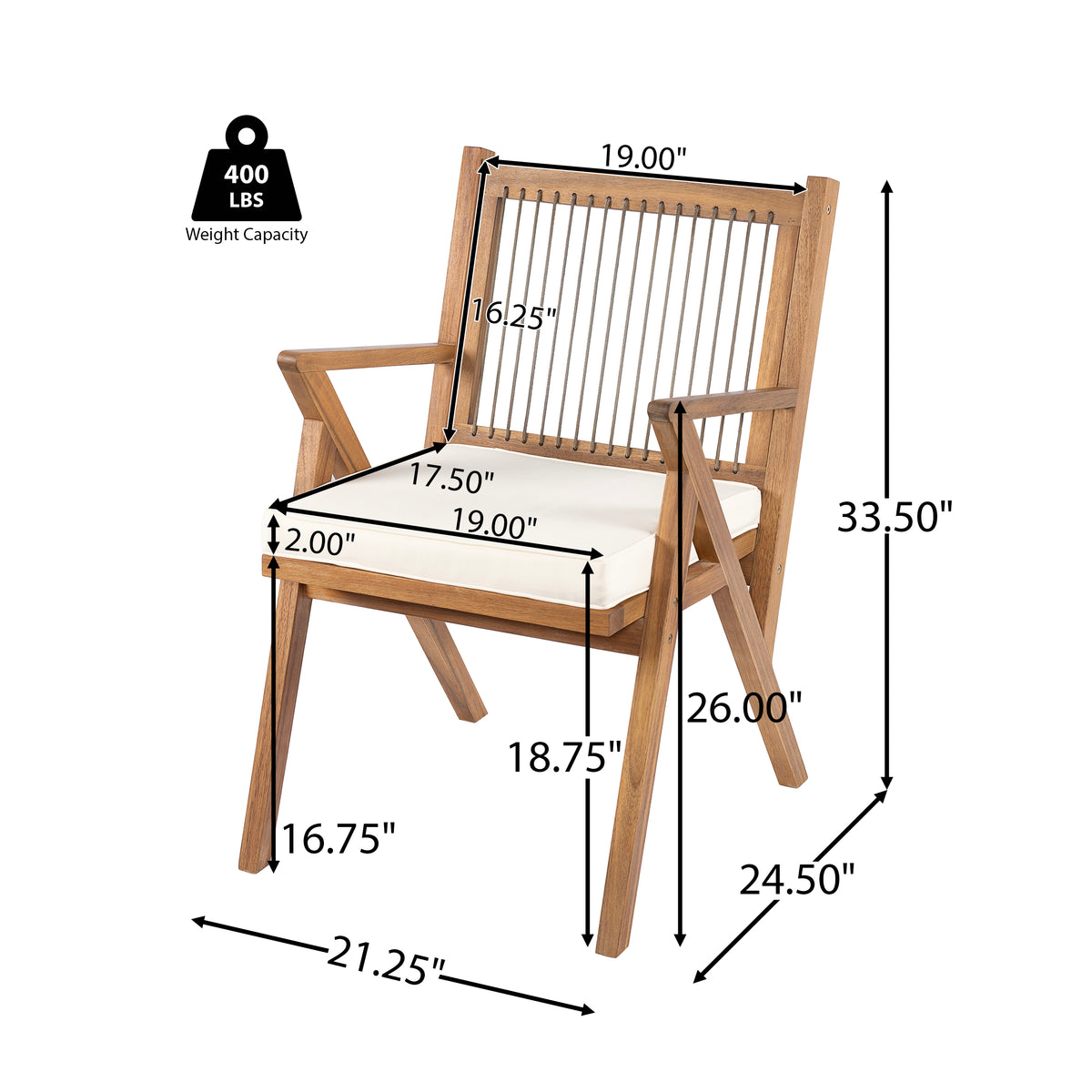 7 Piece Expandable Outdoor Dining Set with Acacia Wood Table