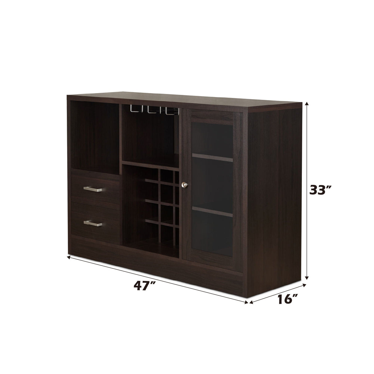 Hazen - Wine Cabinet III - Espresso - Best Buy Furniture