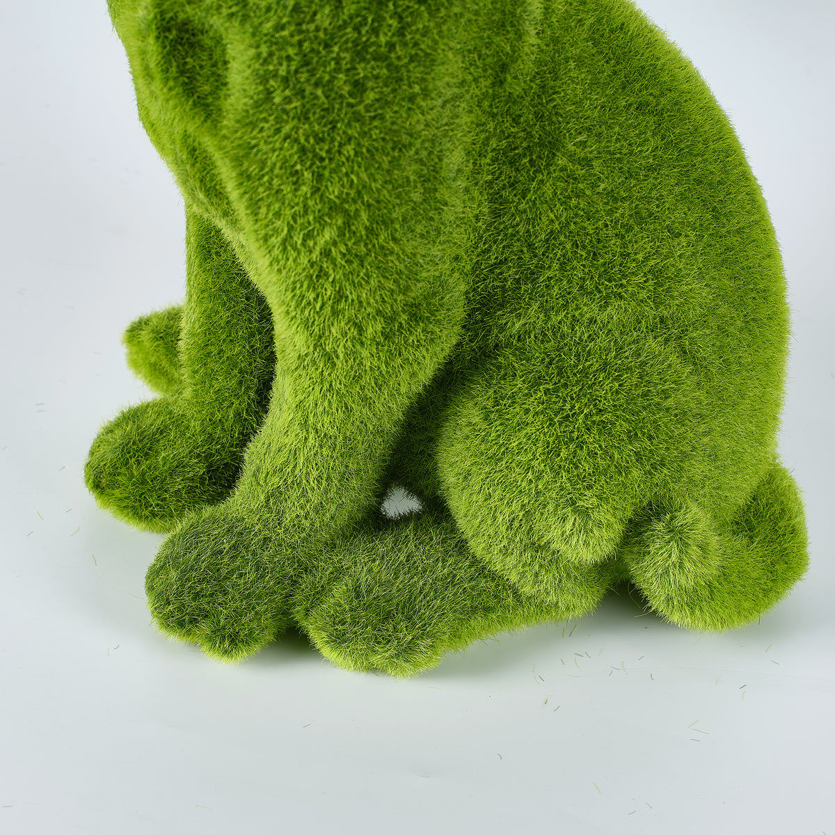 Flocked Dog Garden Statue with Weather Resistance - Green