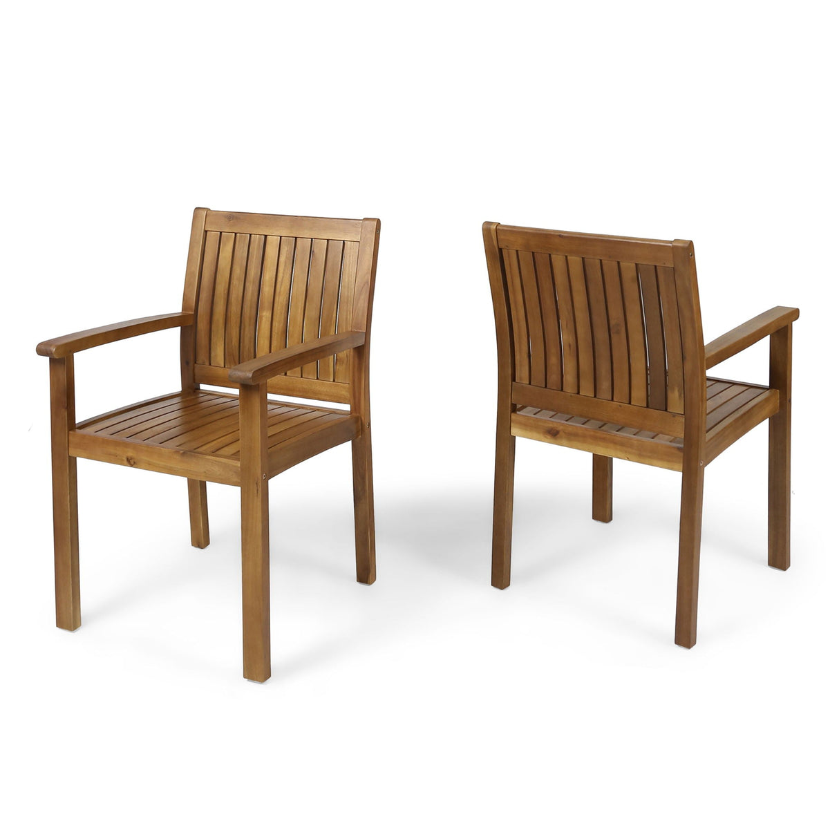 Amethyst - Outdoor Dining Chair With Slat Design (Set of 2) - Natural - Best Buy Furniture