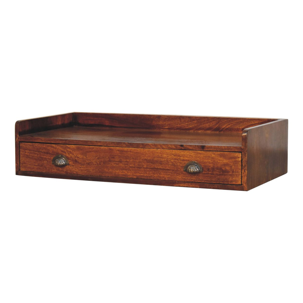 Solid Wood Belmont Wall-Mounted Console, 1 Drawer, 1 Shelf