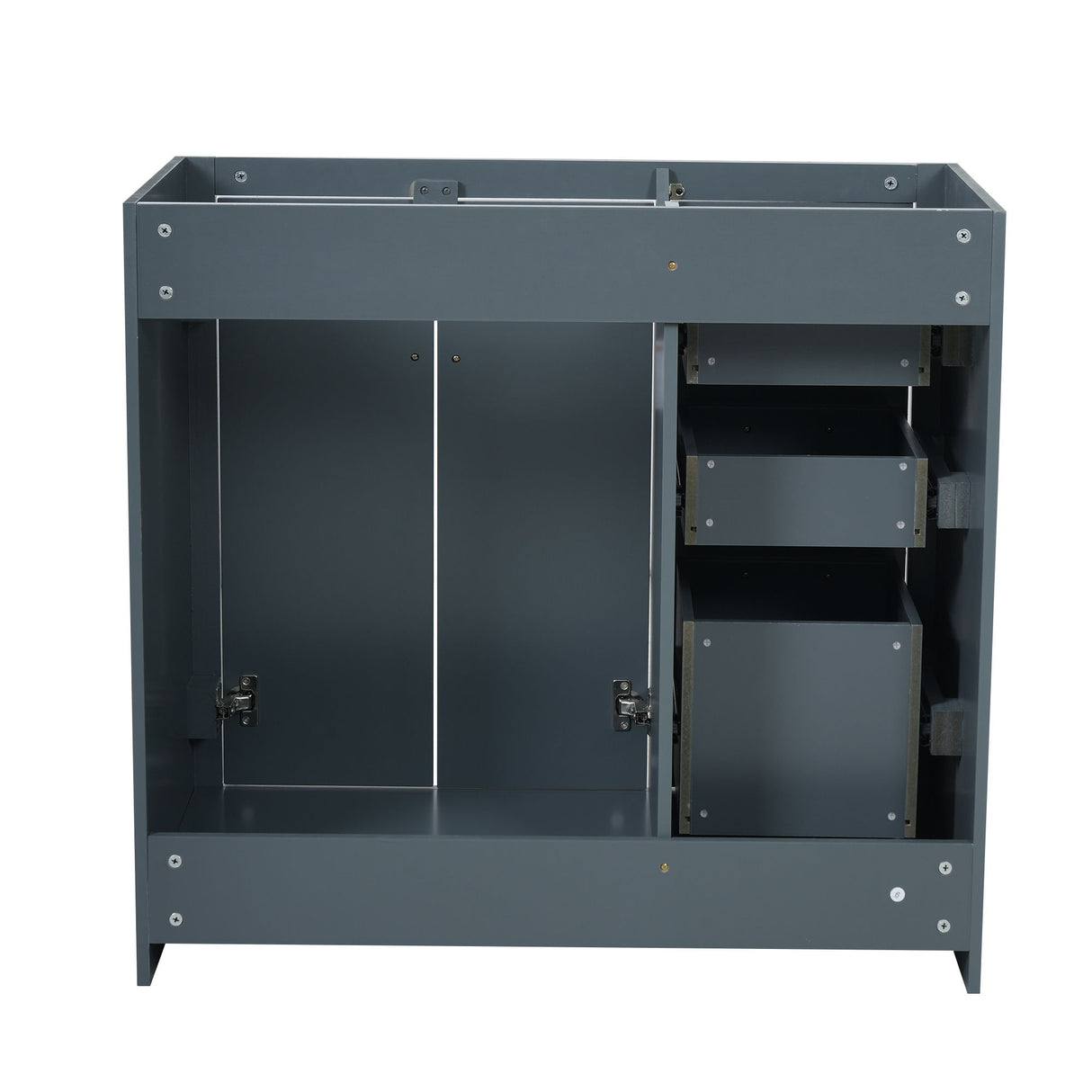 Retro Style Bathroom Vanity, 3 Drawers & Soft Closing Doors