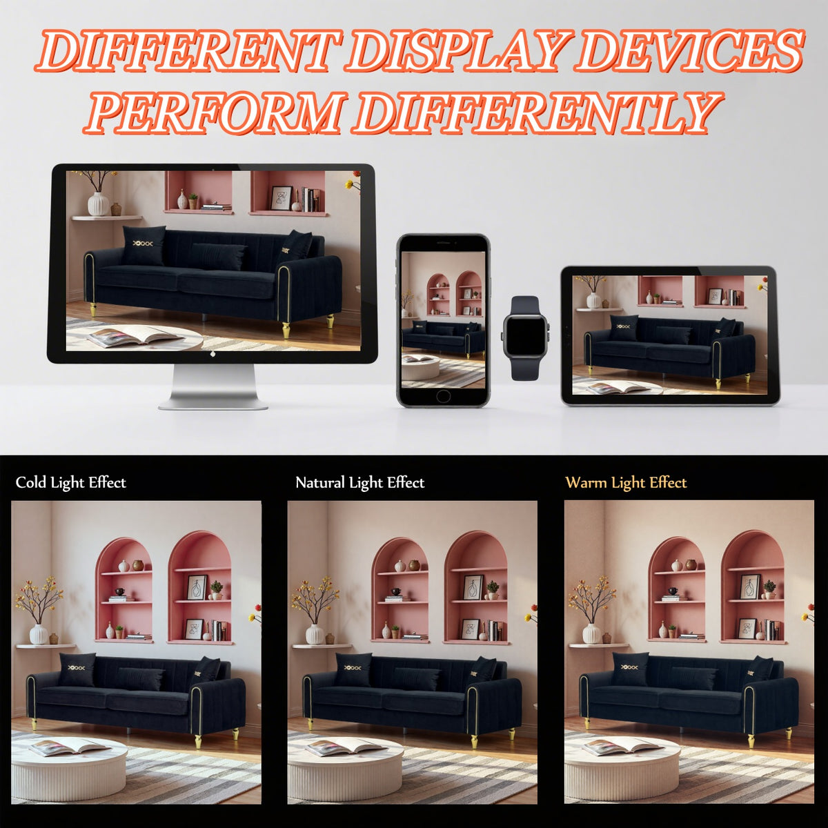 Modern 3-Seater Sofa Couch for Living Room