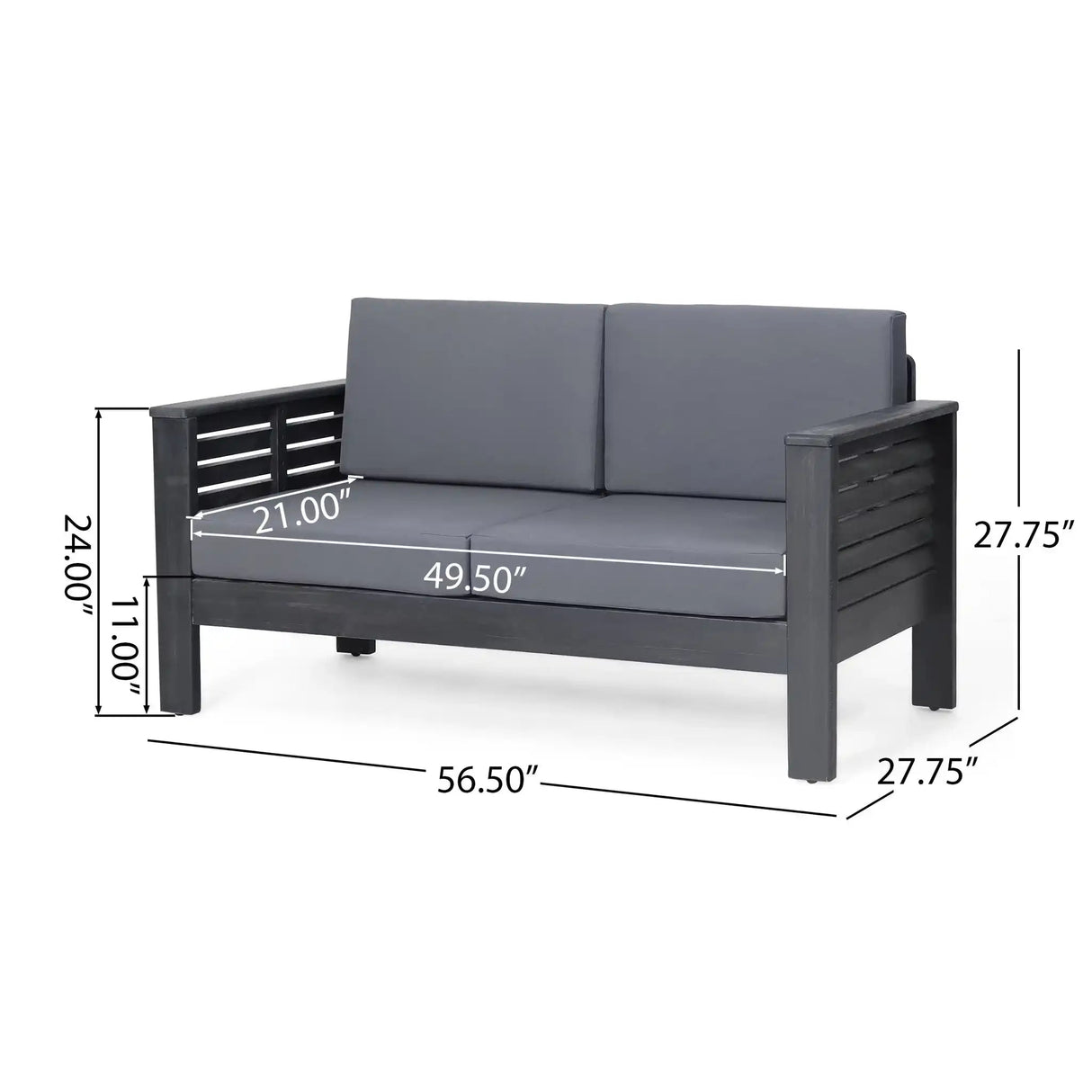 Acacia Wood Loveseat And Coffee Table Set With Cushions - Best Buy Furniture