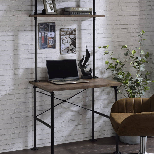 Ensata - Rustic Writing Desk - Black / Oak - Best Buy Furniture