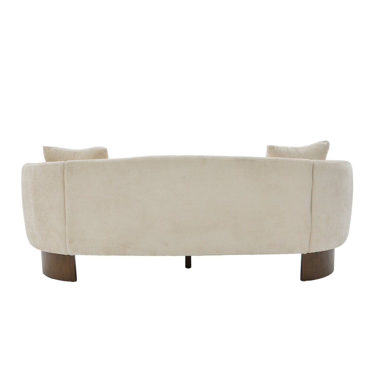 81 in. Curved Boucle Sofa with Wooden Base