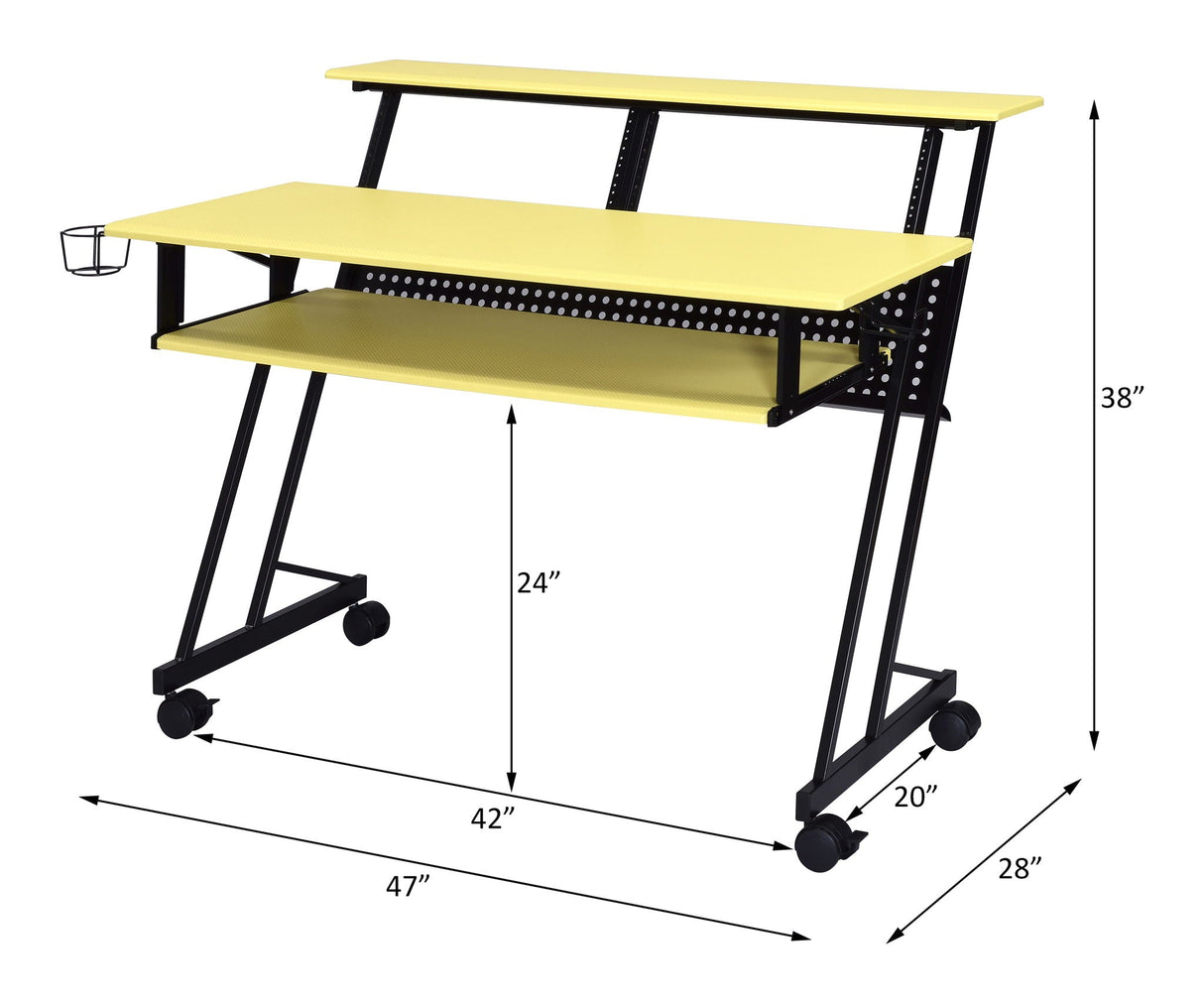 Suitor - Music Recording Studio Desk - Black / Yellow - Best Buy Furniture