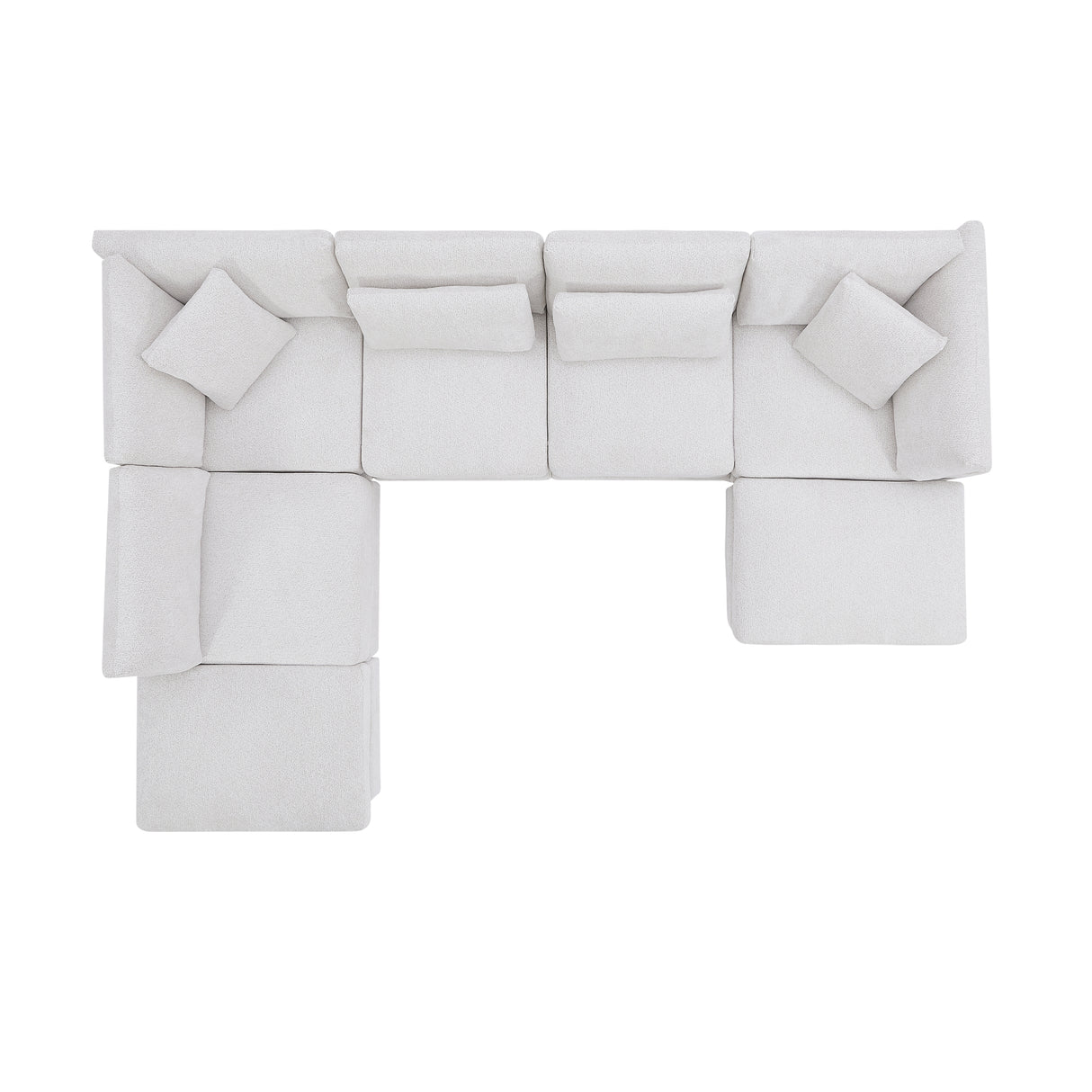 7-Piece Reversible Modular Corner Sectional Sofa - Beige