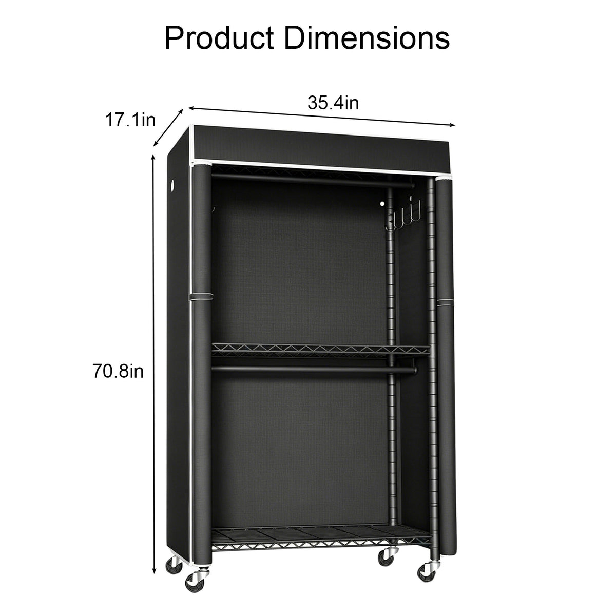 Freestanding Garment Rack with Dust Cover