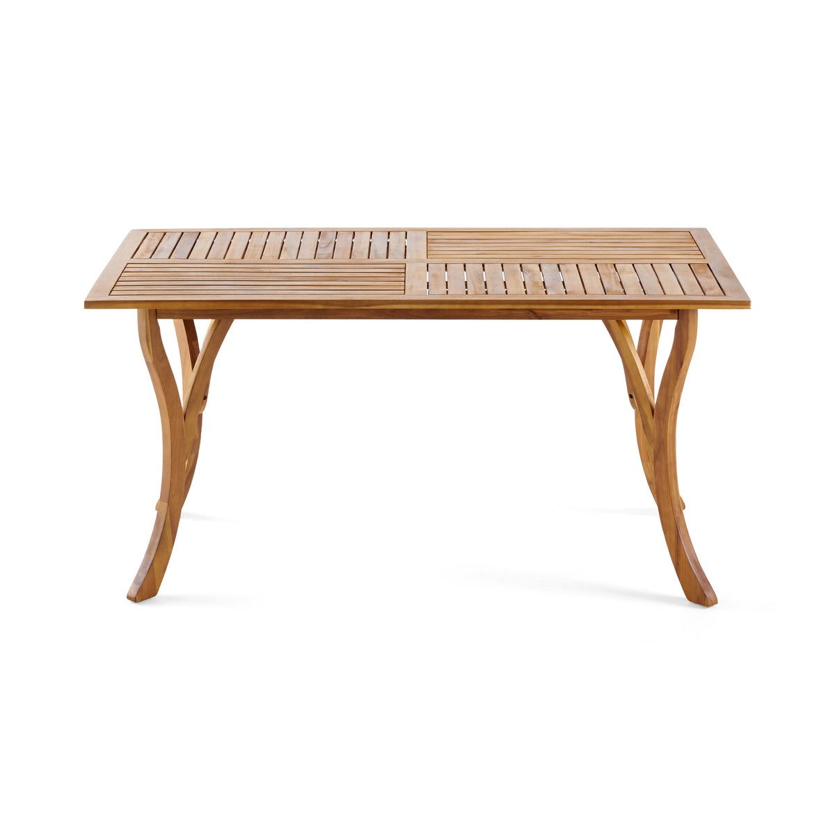 Outdoor 59 Inch Rectangular Solid Wood Dining Table - Teak Finish