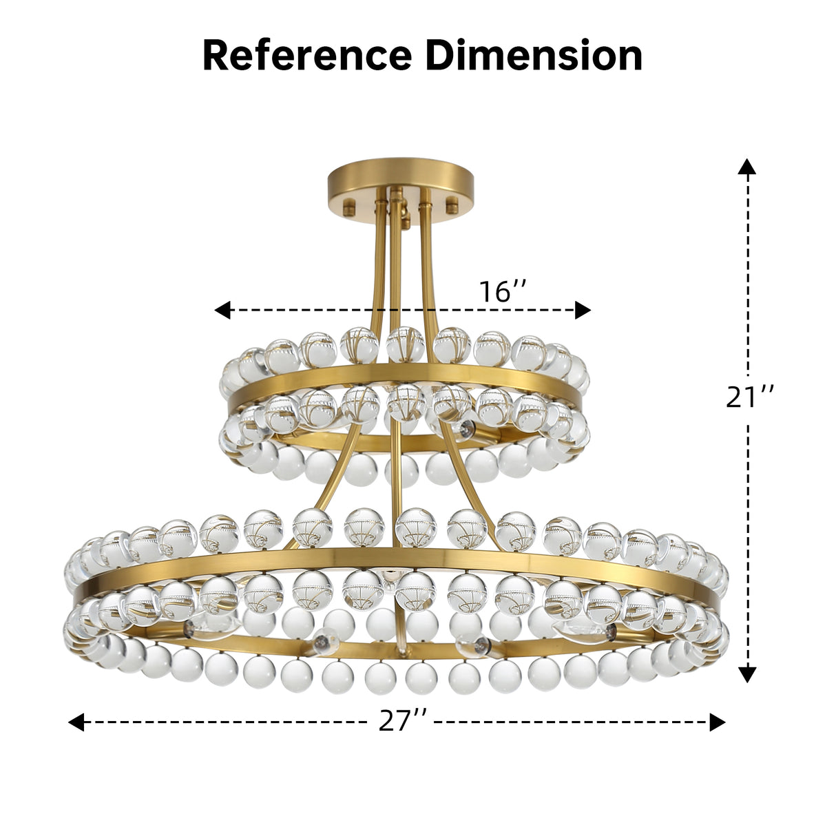27-Inch Luxury Crystal Ball Chandelier