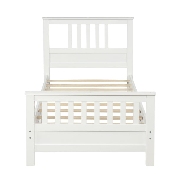 Platform Bed With Paneled Headboard And Footboard