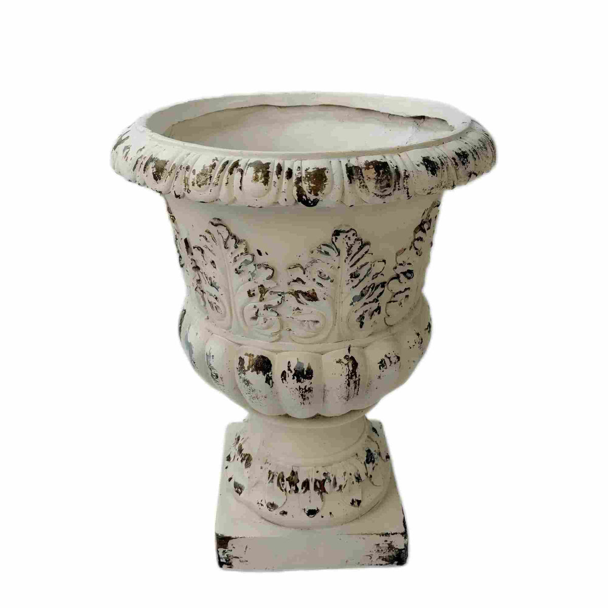 Antique White MGO Garden Planter with Drainage – Garden Pot