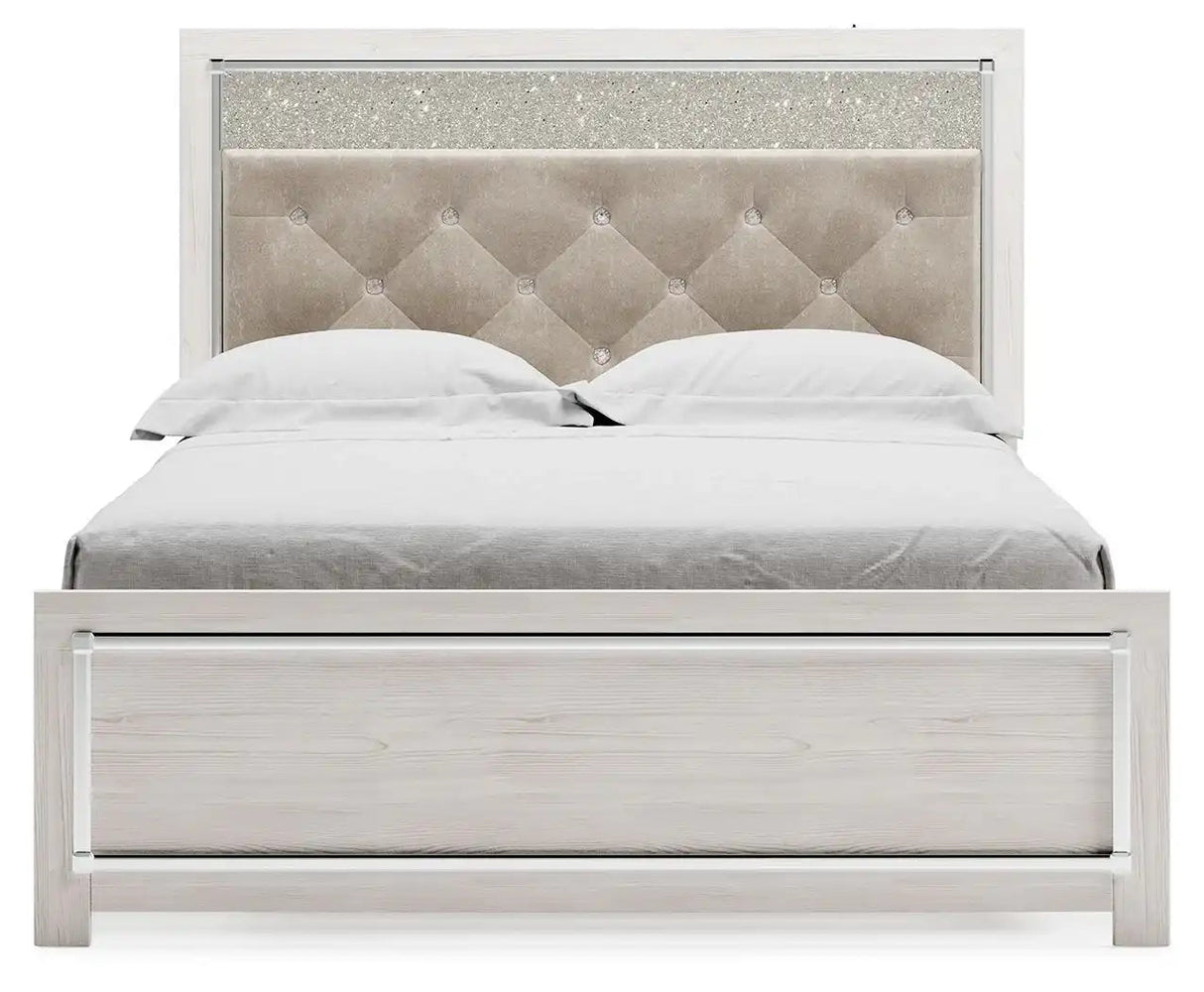 Altyra - Queen Panel Bed With Roll Slats - White - Best Buy Furniture
