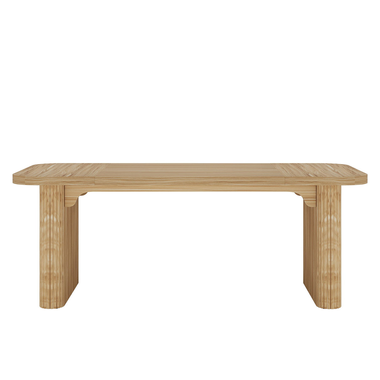 Executive Desk, Large Home Office Computer Workstation With Sturdy Double Pedestal Base, Simple Rectangular Writing & Study Table - Natural Wood