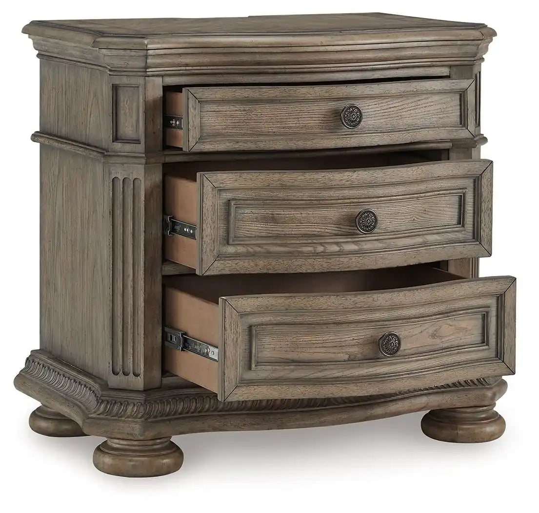 Ardenfield - Three Drawer Night Stand - Light Brown - Best Buy Furniture
