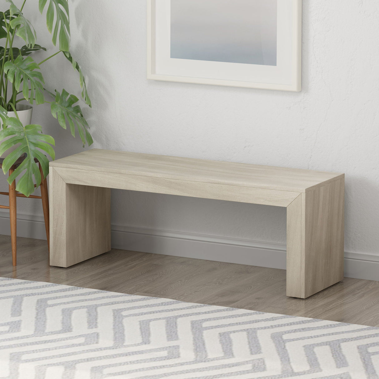 Acacia Wood Dining Bench, Farmhouse Style - Best Buy Furniture
