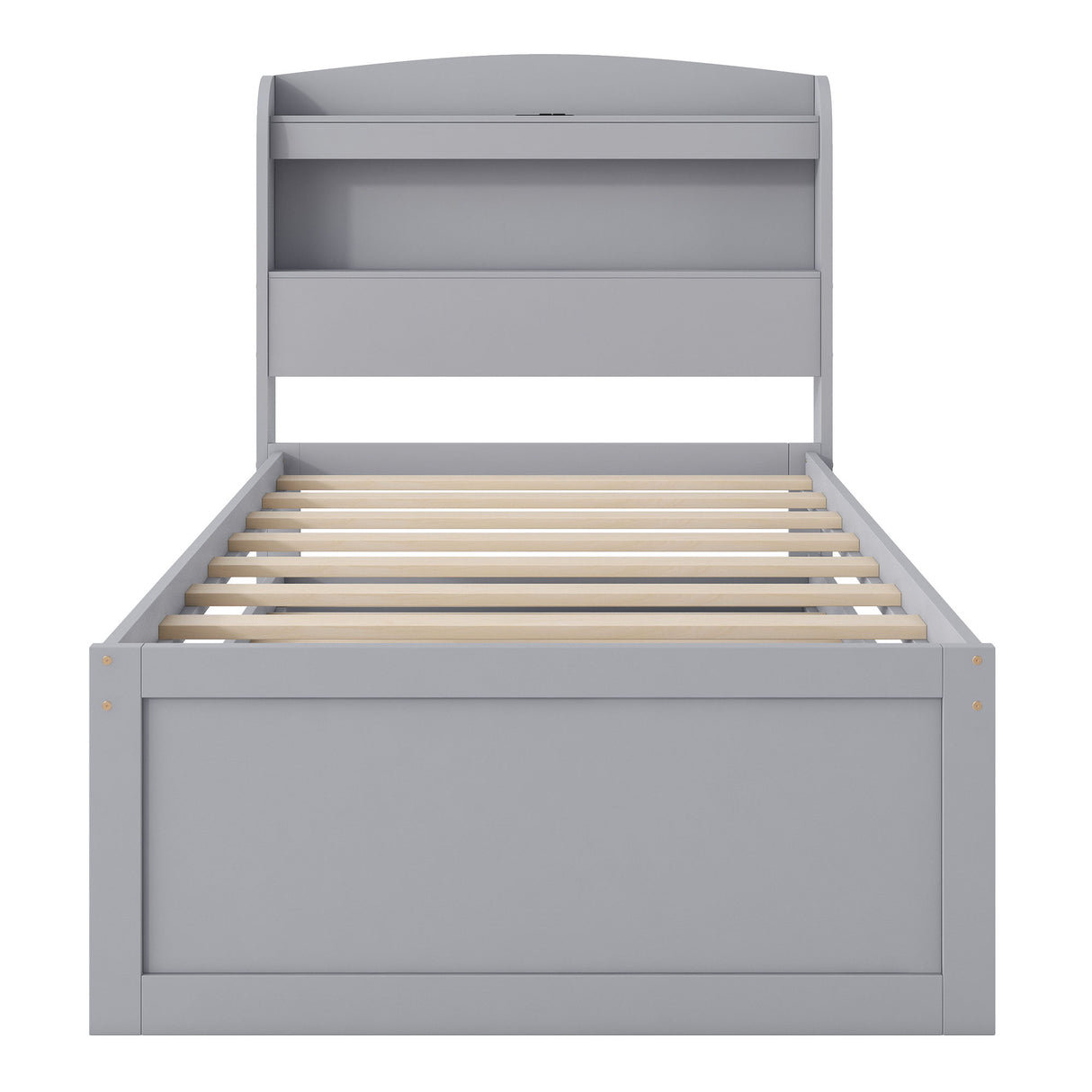Platform Bed With LED Headboard, Charging Station, Trundle And 2 Drawers