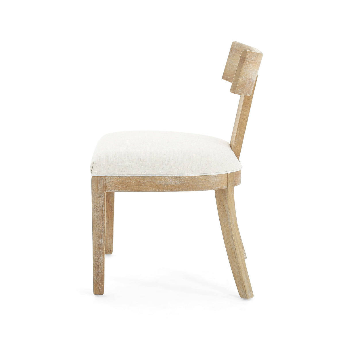 Contemporary Fabric Upholstered Side Dining Chairs Set With Curved Back