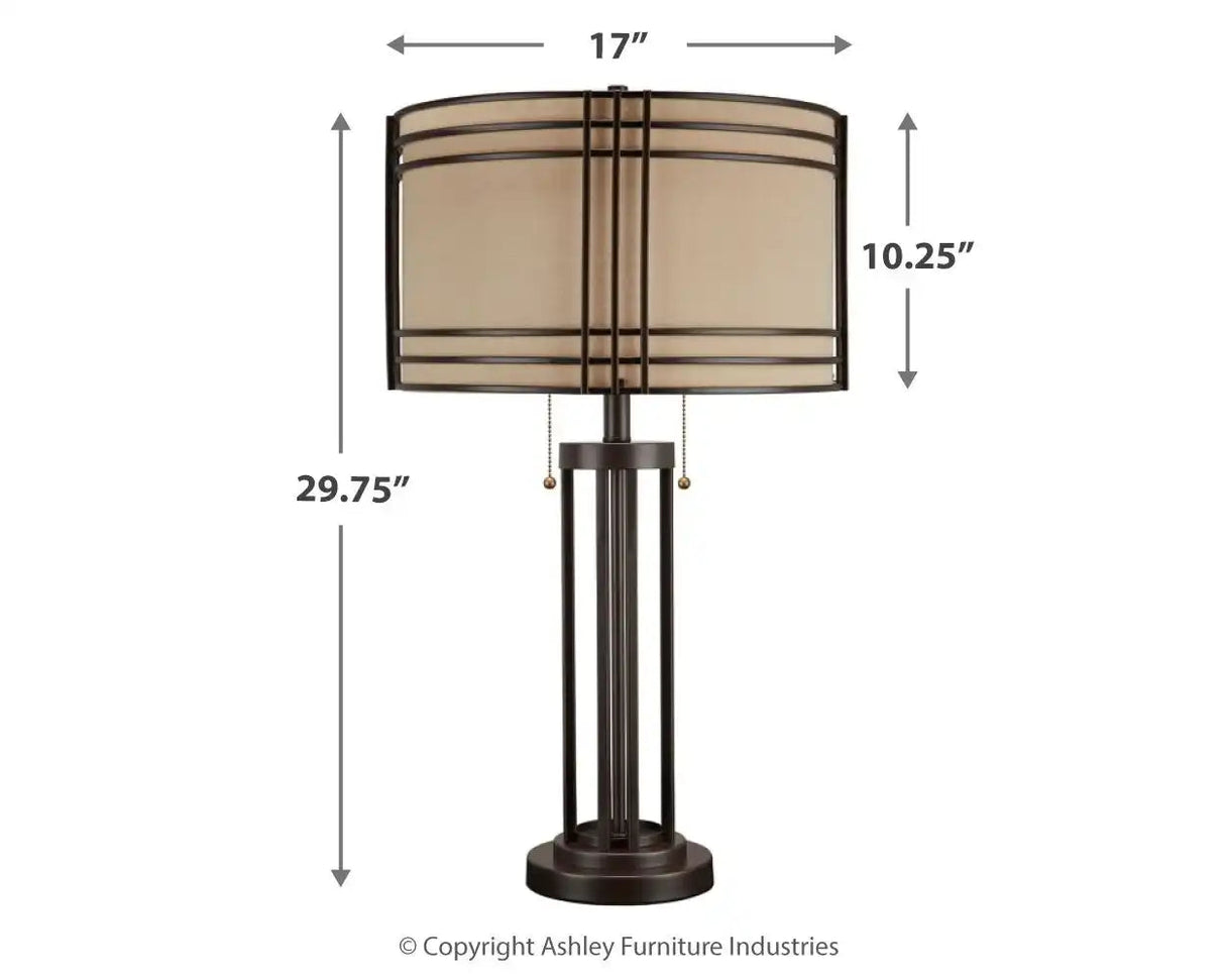 Hanswell - Metal Table Lamp - Dark Brown