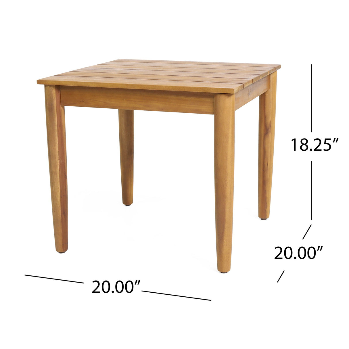 Outdoor Square Side Table With Slatted Top And Wood Frame - Teak - Best Buy Furniture