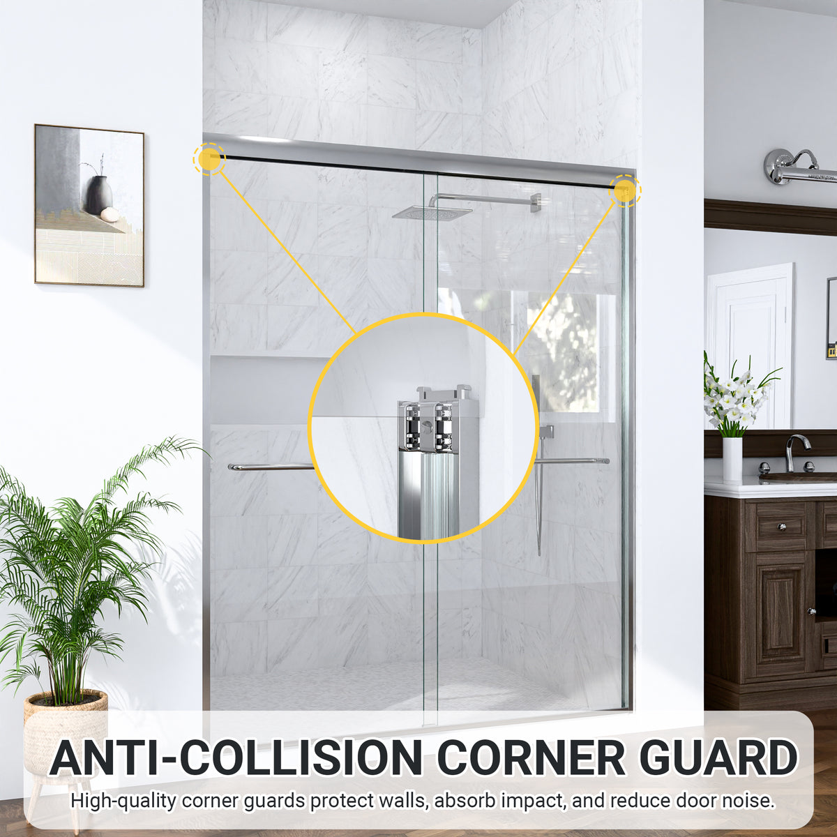 Semi-Frameless Double Sliding Shower Door