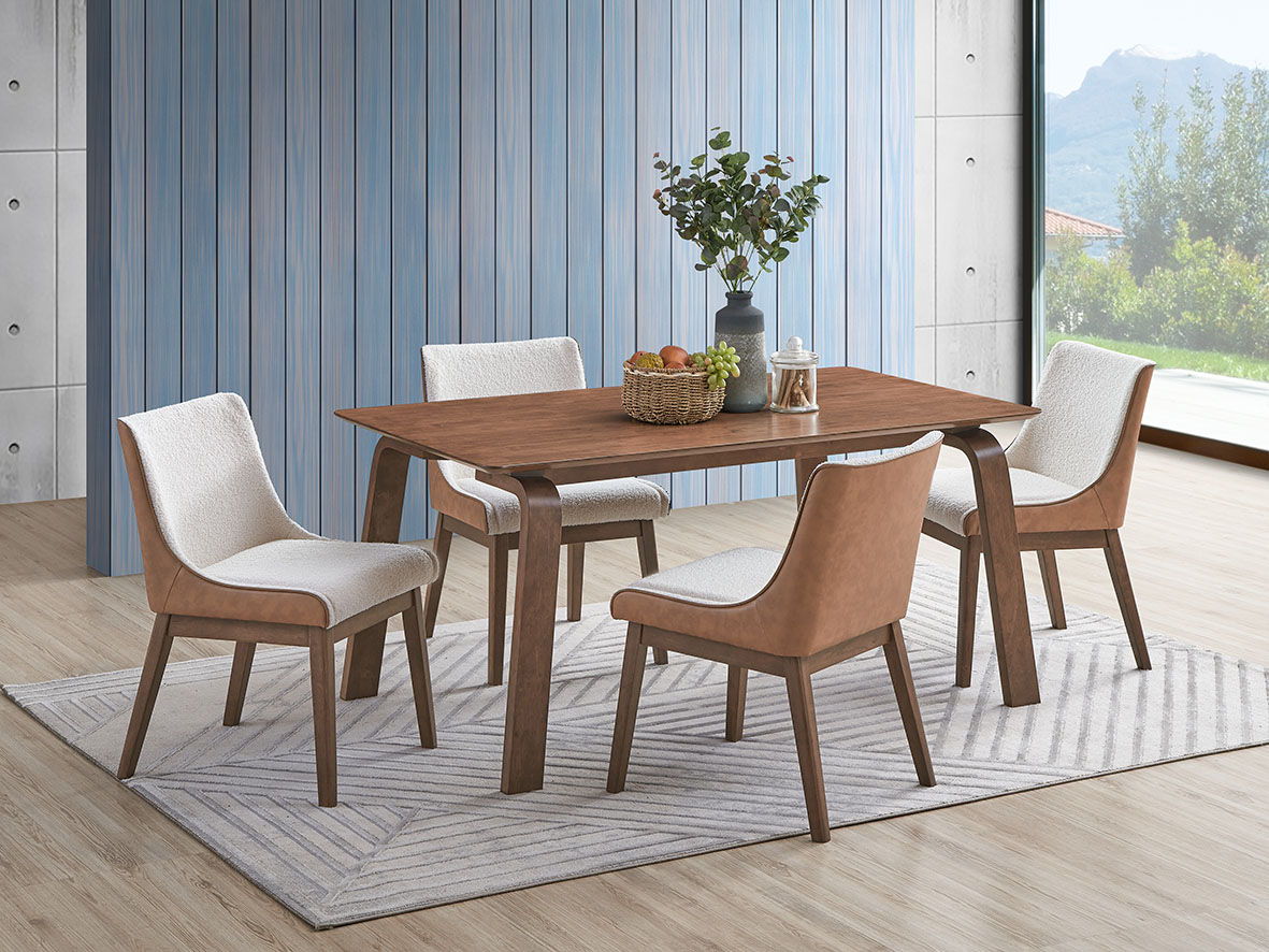 Ginny - 5 Piece With Side Chairs Dining Room Set - Walnut - Best Buy Furniture
